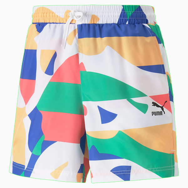 PUMA Worldwide All Over Print 6" Unisex Regular Fit Shorts, PUMA White, extralarge-IND
